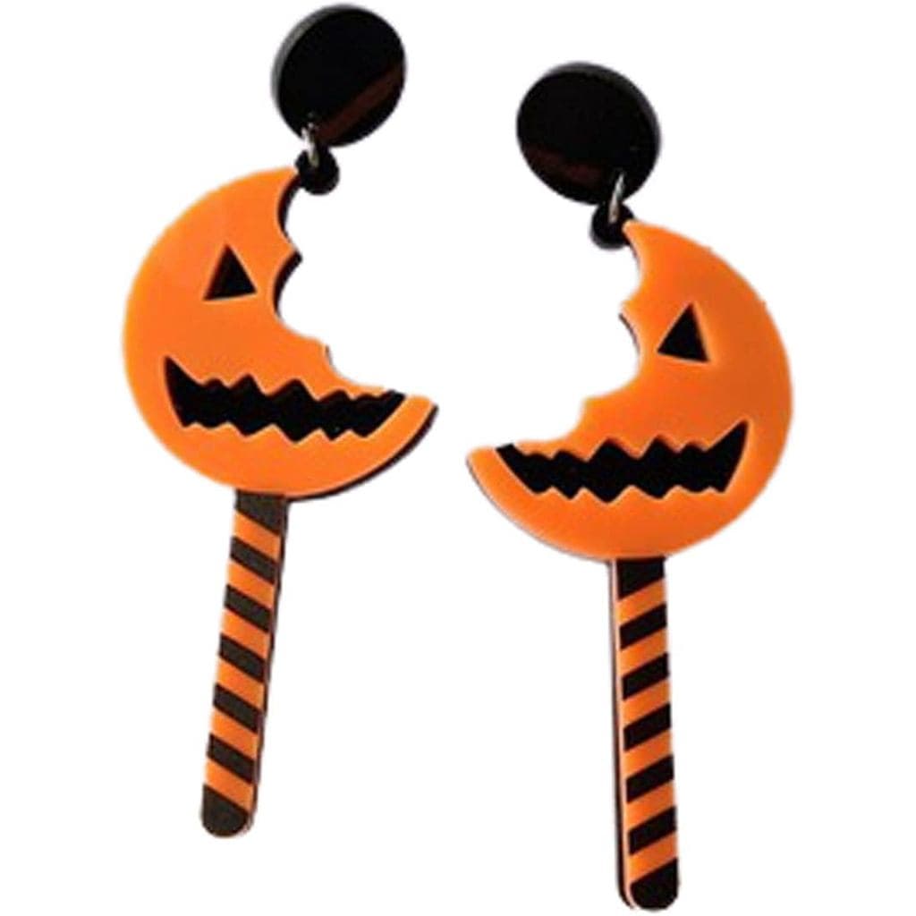 Brincos Temáticos de Halloween Engraçados em Acrílico com Desenhos de Abóbora, Fantasma, Caveira, Morcego, Brincos Pende