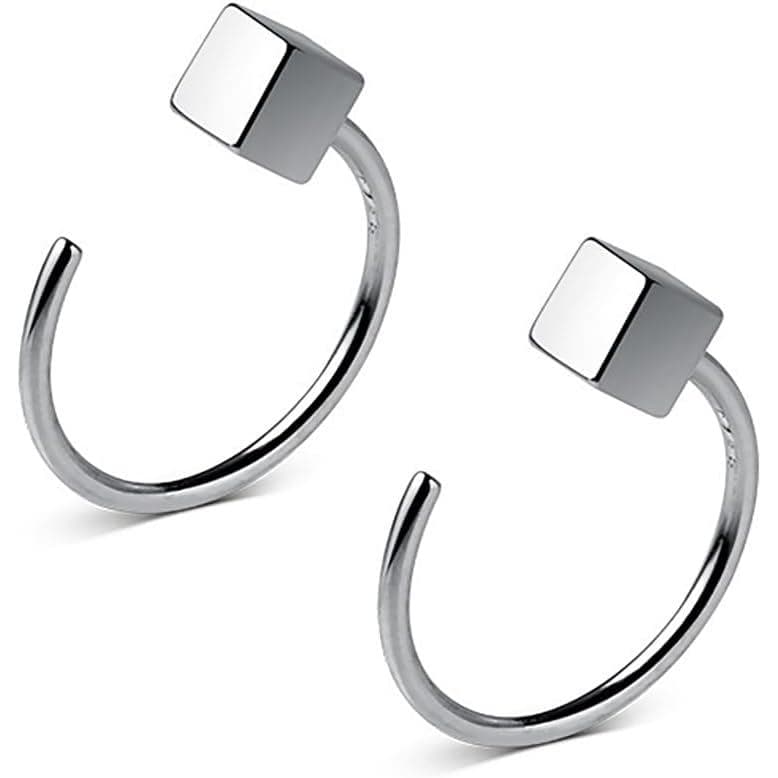 Brincos de Argola Aberta Reffeer em Prata Esterlina 925 para Mulheres e Adolescentes, Brincos Minimalistas Huggie Hipoal