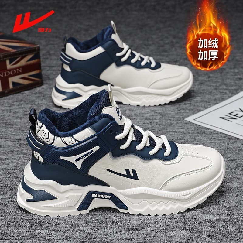 Puxar para trás sapatos masculinos genuínos outono inverno novo estilo velo-velo quente de alta qualidade esportes casua