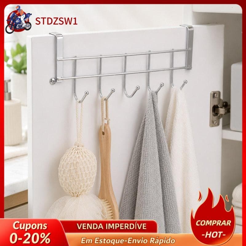[stdzsw1] 5 Peças Sobre Os Ganchos De Porta Versáteis E Resistentes Para Pendurar Toalhas De Roupas