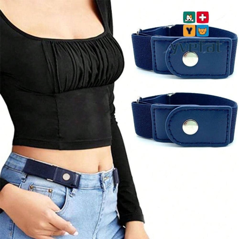 YVEFAT 2 unidades/conjunto cinto elástico, invisível sem fivela, lona ajustável, unissex RMRO