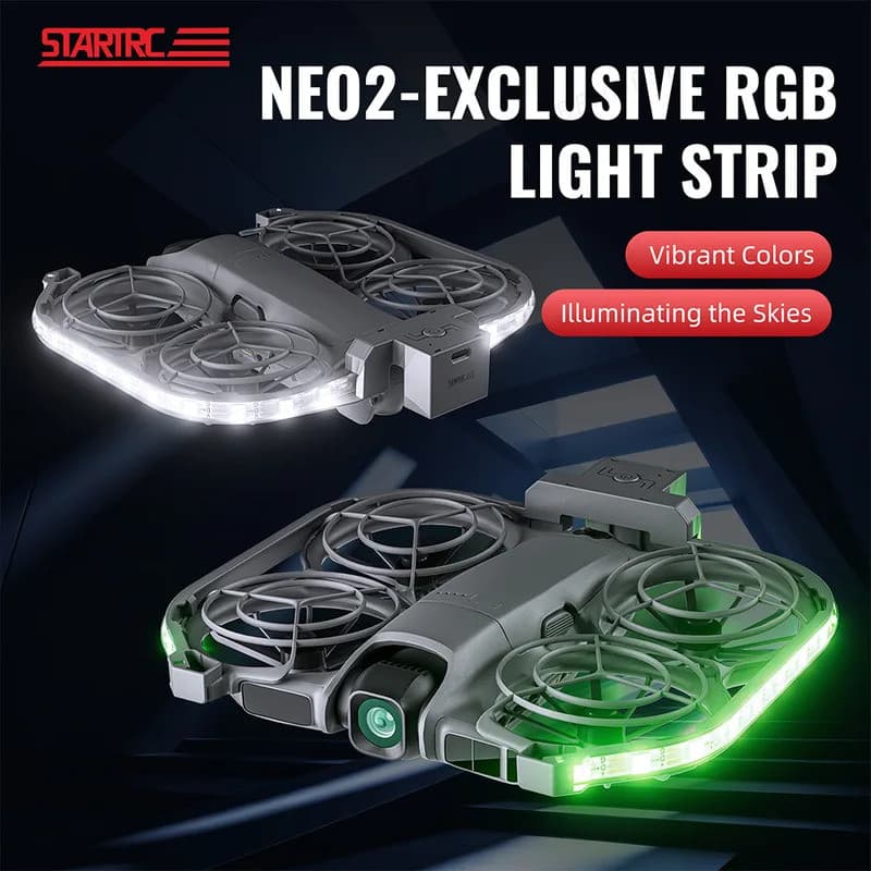 Faixa de Luz RGB STARTRC para Drone DJI Neo 2, LED para Voo Noturno, 3 Modos de Iluminação, Tipo-C, Leve, Acessório para