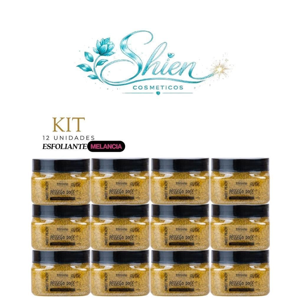 Kit 12 Esfoliante Frutas Corpo E Rosto Pessego 300G Rhenuks (Afilhado)