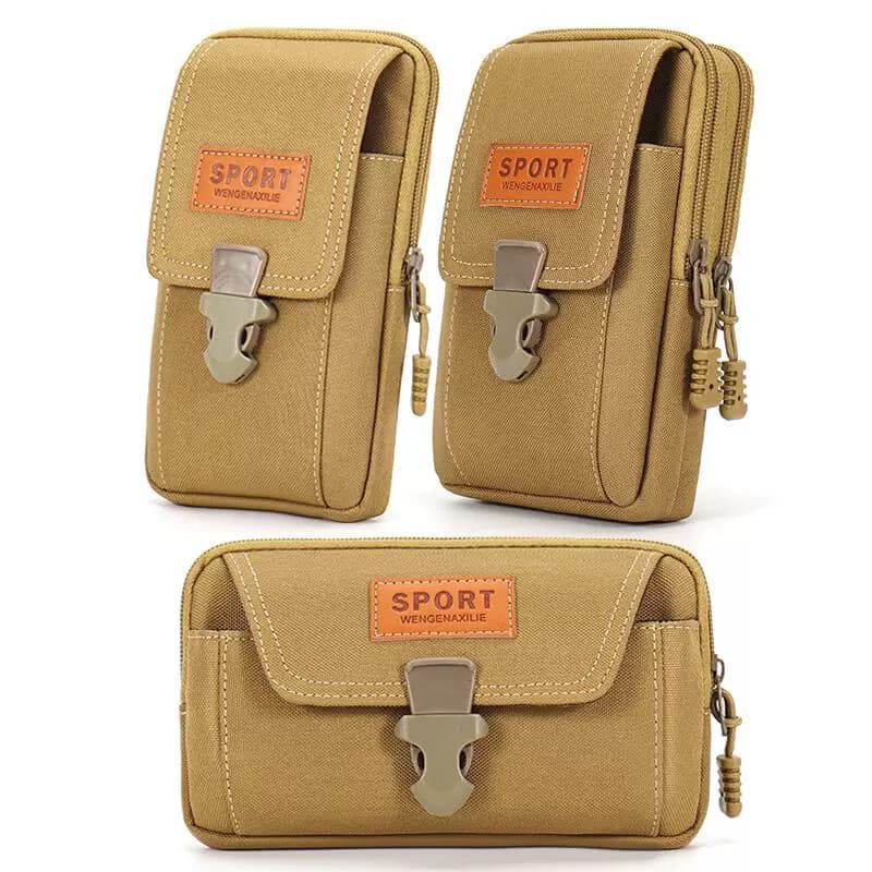 Novo estilo masculino bolsa de cintura para celular usando cinto capa de telefone 24cm multifuncional Horizontal Vertica