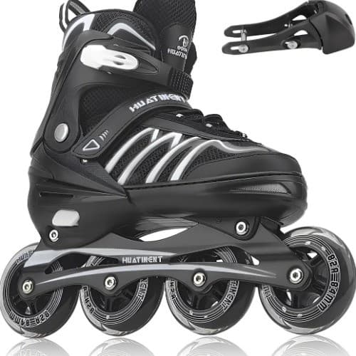 Patins In-Line Huatinent Ajustável Vermelho para pessoas ate 100kg Rodas 84mm e Rolamentos ABEC-7