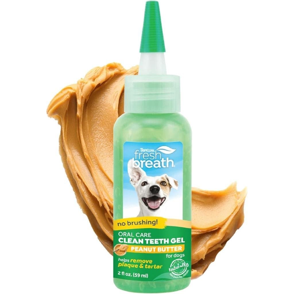Pasta de Dente TropiClean Fresh Breath para Cães, para Limpeza dos Dentes, Refrescante de Hálito, Gel Removedor de Placa
