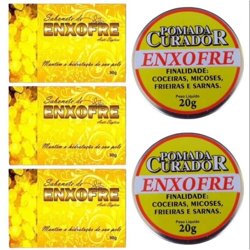 Pomada E Sabonete Enxofre Escabiose - Sarna - Micoses