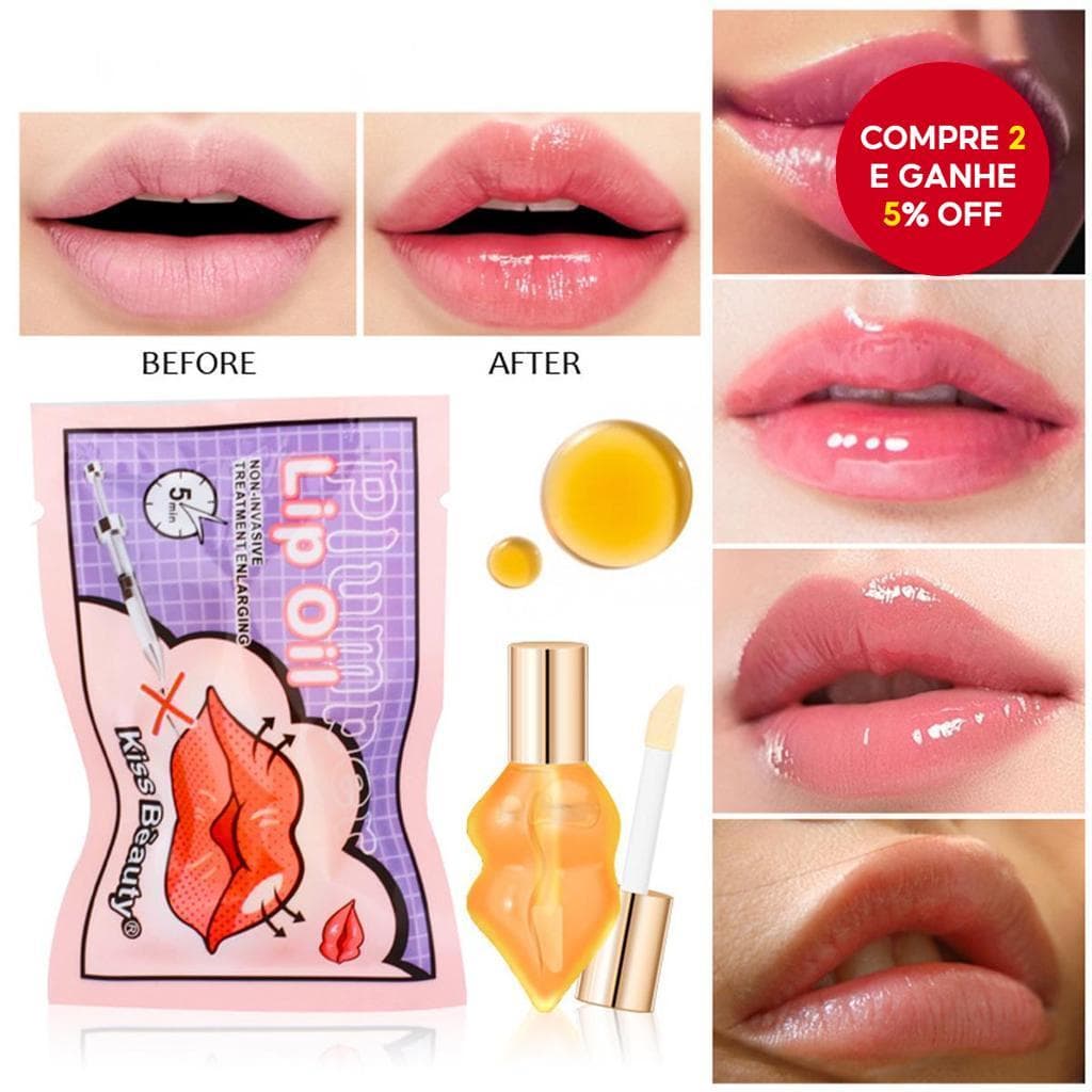 KISS BEAUTY Óleo Labial Suave E Plumping Para Lábios Sensíveis , Hidratante Mais Completo , Não Gorduroso , Escolha Diár