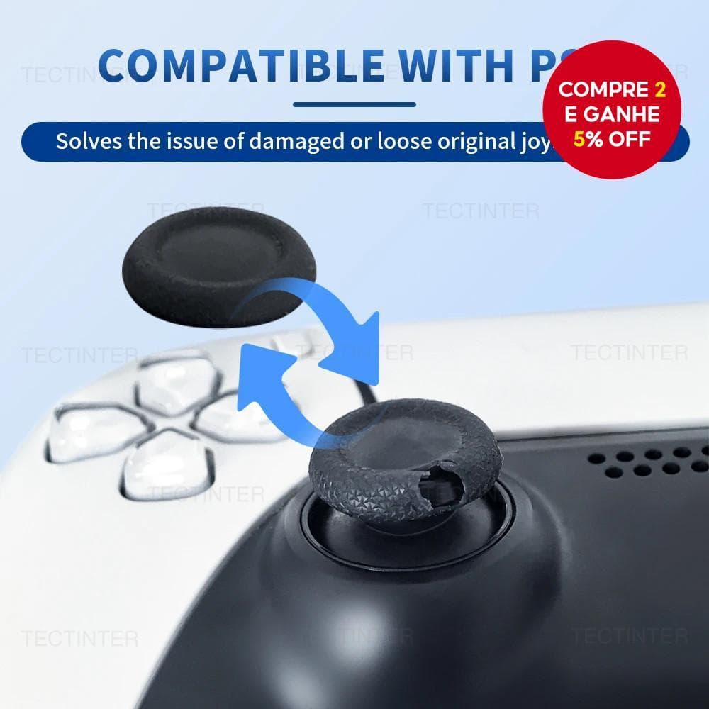 Tampas de Substituição para Joystick Compatível com Controle PS3/PS4/PS5 - Peças de Reposição para Grip do Thumbstick