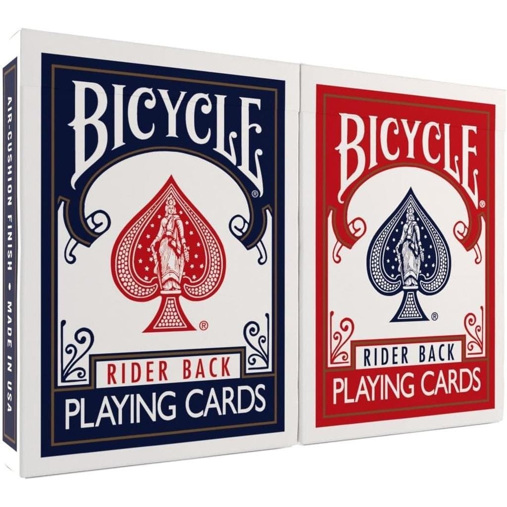 Cartas de Baralho Bicycle Rider Back, Tamanho Padrão para Poker, Vermelho e Azul (2 Pacotes), Cartas Clássicas para Poke