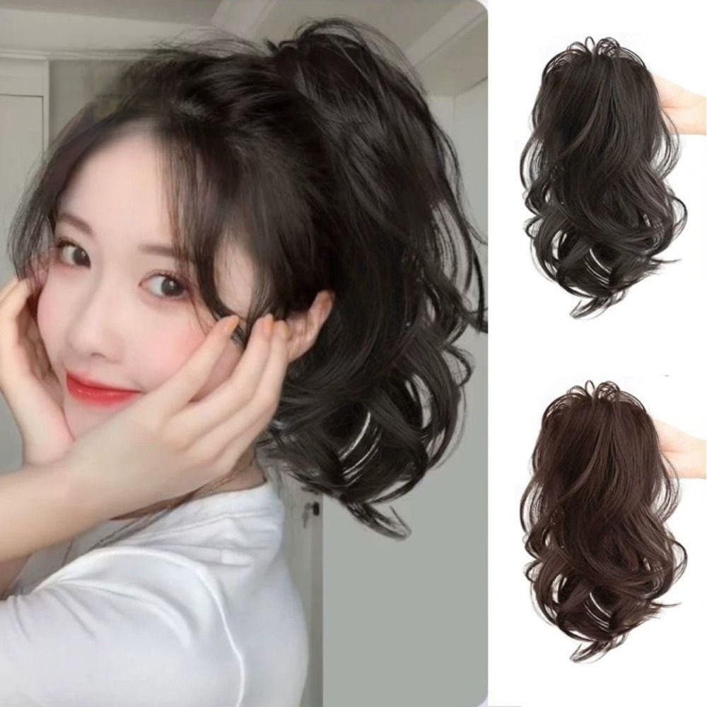 GIOVANNI Pedaço De Cabelo Rabo De Cavalo , Encaracolado Natural Curto Ondulado , Extensões Falso Clipe De Garra