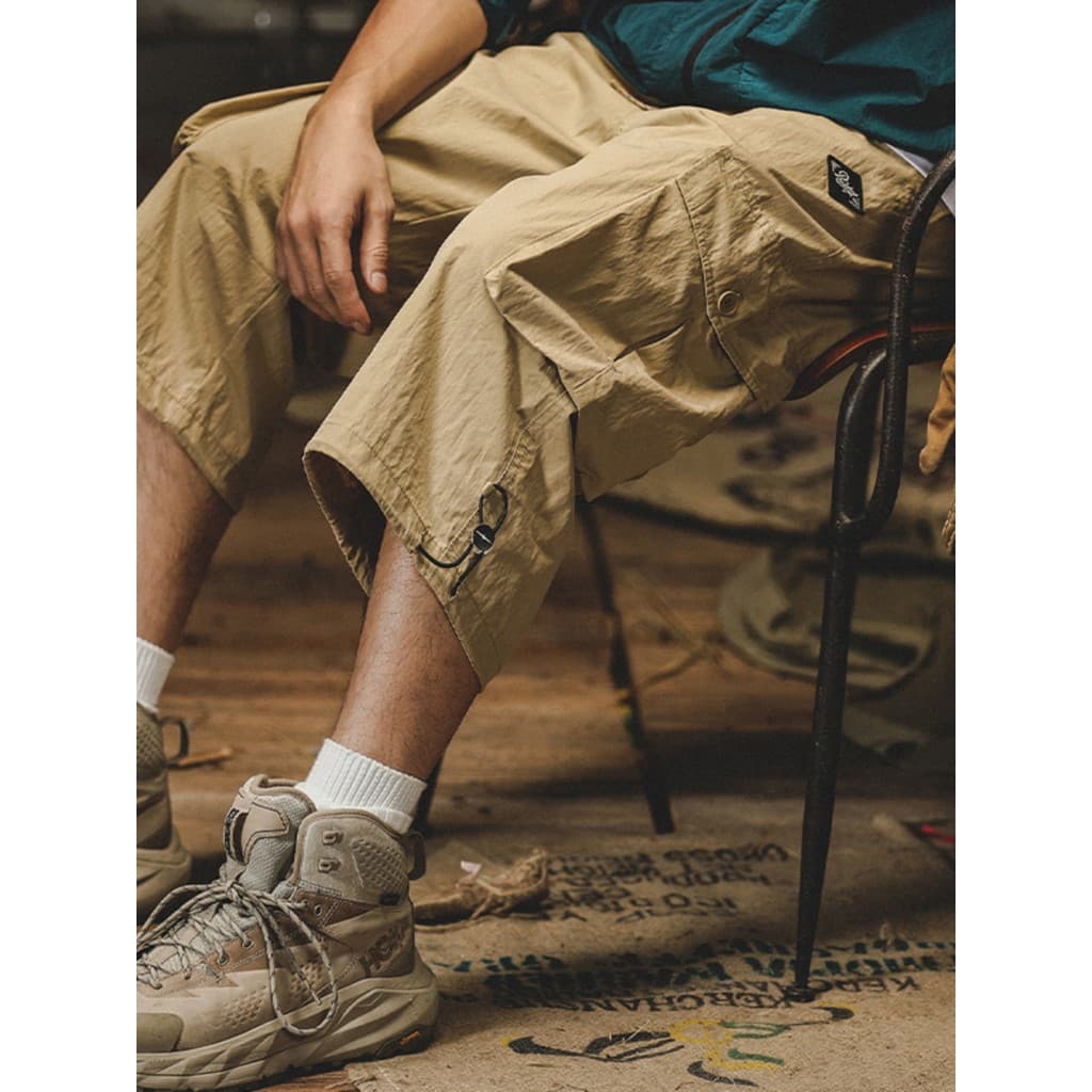 Americano Retro macacão Shorts masculino verão solto em linha reta cidade Commuter luz ao ar livre de secagem rápida cam