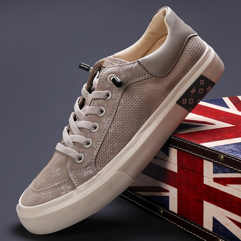Piscando novo estilo verão respirável lona malha sapatos masculinos casuais malha de sola macia desodorante rendas na mo