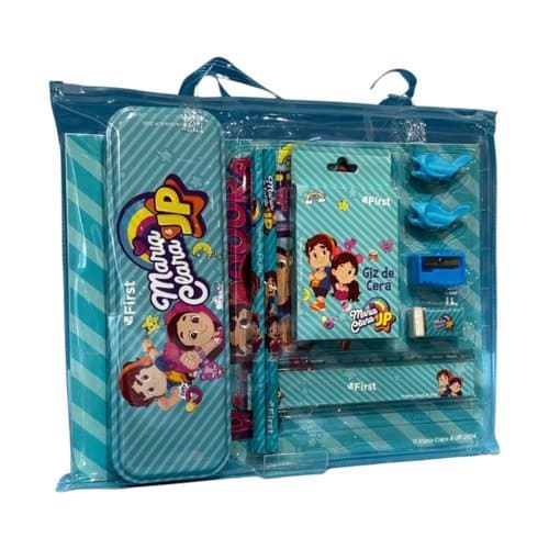 Kit Escolar Infantil Maria Clara e JP Completo Estojo Material Escolar Aulas Caderno Lápis Acessórios