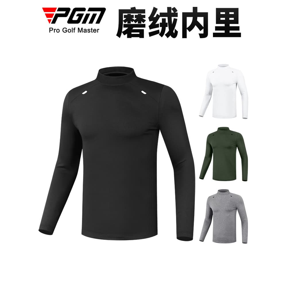 PGM escovado camisa de fundo de golfe roupa interior térmica masculina outono primavera manga comprida camiseta protetor