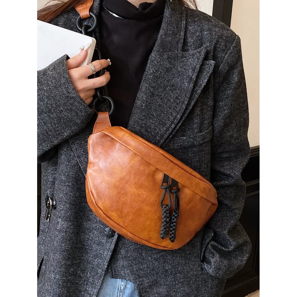 High-End saco do mensageiro feminino novo estilo Retro couro grande capacidade Commuter All-Match saco de peito menina l