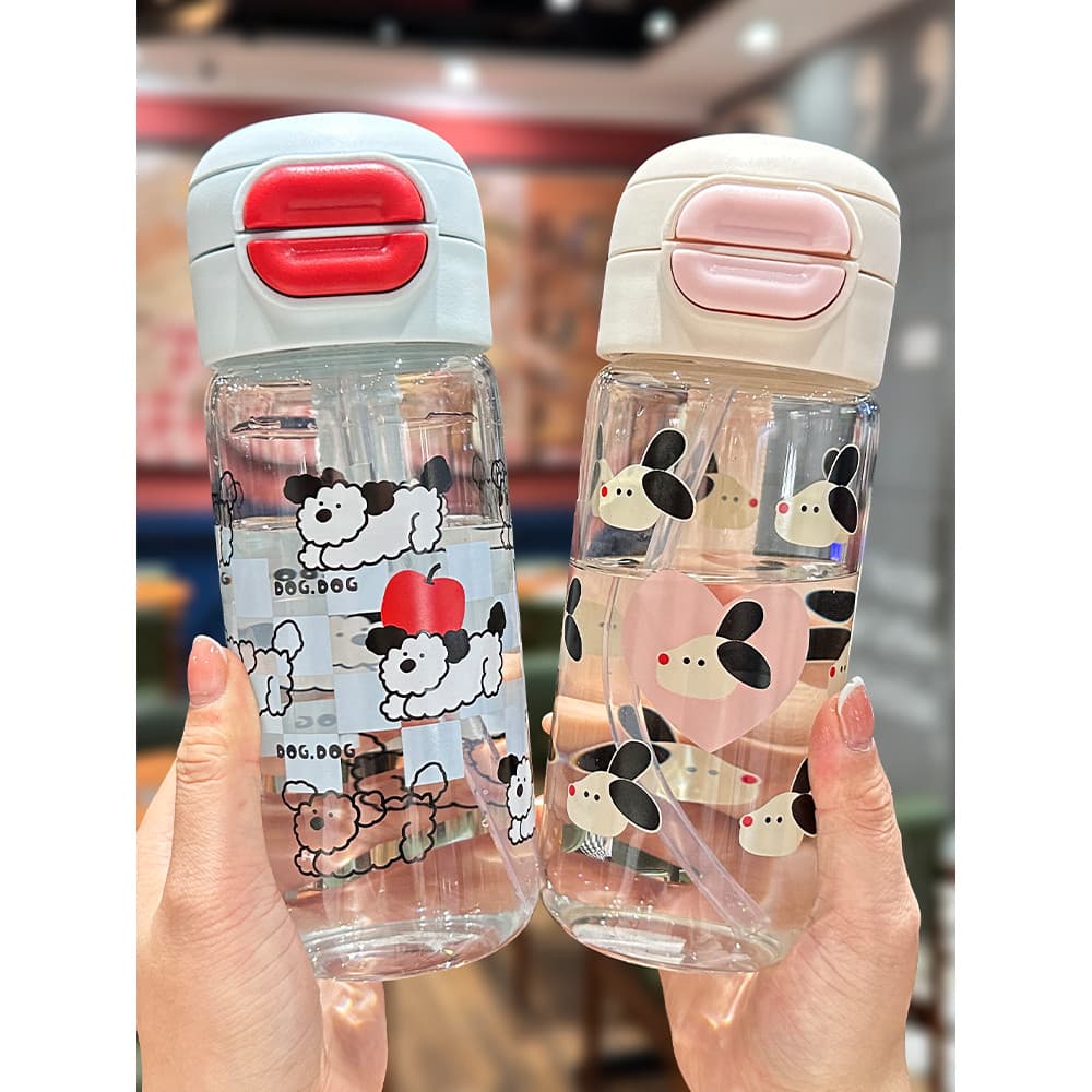 Portátil duplo beber vidro meninas novo estilo verão resistente a altas temperaturas estudantes escola dedicado bonito f