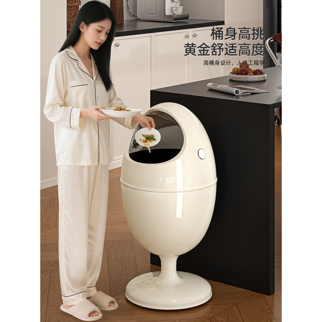 Lixeira doméstica cozinha sala de estar 2025 novo estilo aumentado luz sem curvatura luxo High-End toalete cesta de pape