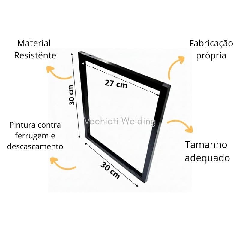 3 unidades (Trio) Suporte de Metalon para prateleira Estilo industrial de parede/teto 30x30cm Preto