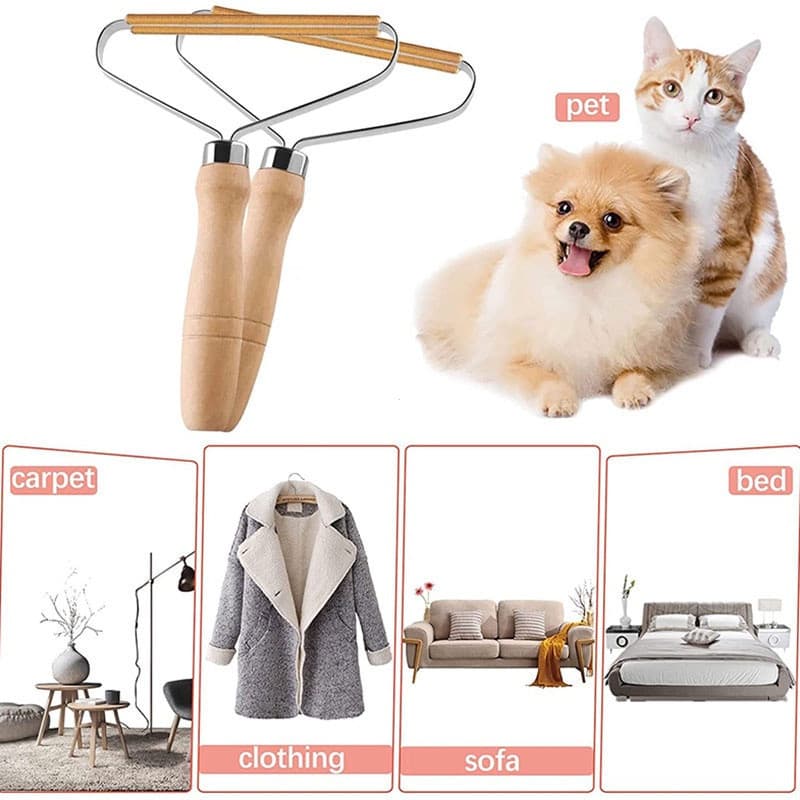 Removedor de Pelos Manual Portátil para Animais de Estimação, Escova de Remoção de Pelos de Dupla Face para Carpetes, Lã