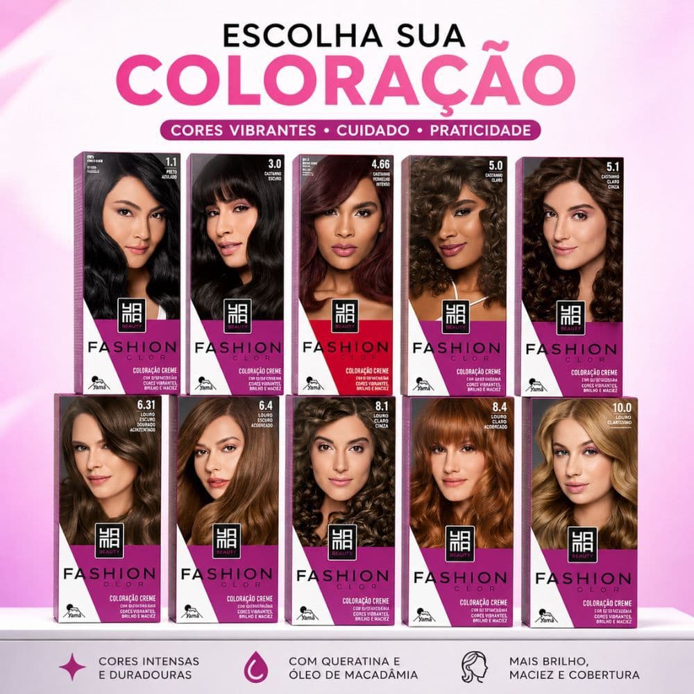 Mini Kit Fashion Color Yamá Cor Vibrante com Cuidado e Praticidade - Escolha a Sua