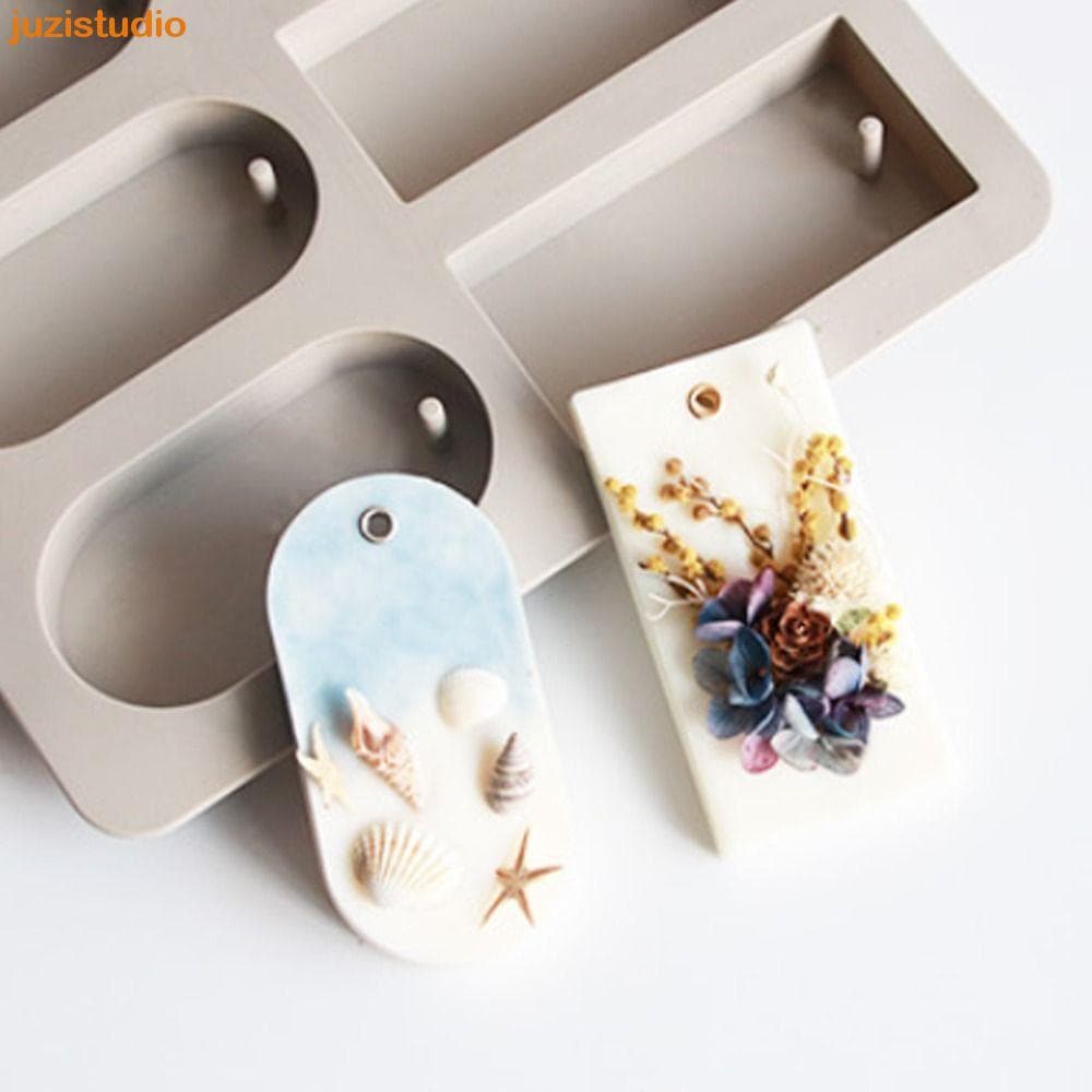 JUZISTUDIO Molde De Sabão Vela De Fragrância Retângulo Durável Ornamentos Suspensos Inodoros Silicone