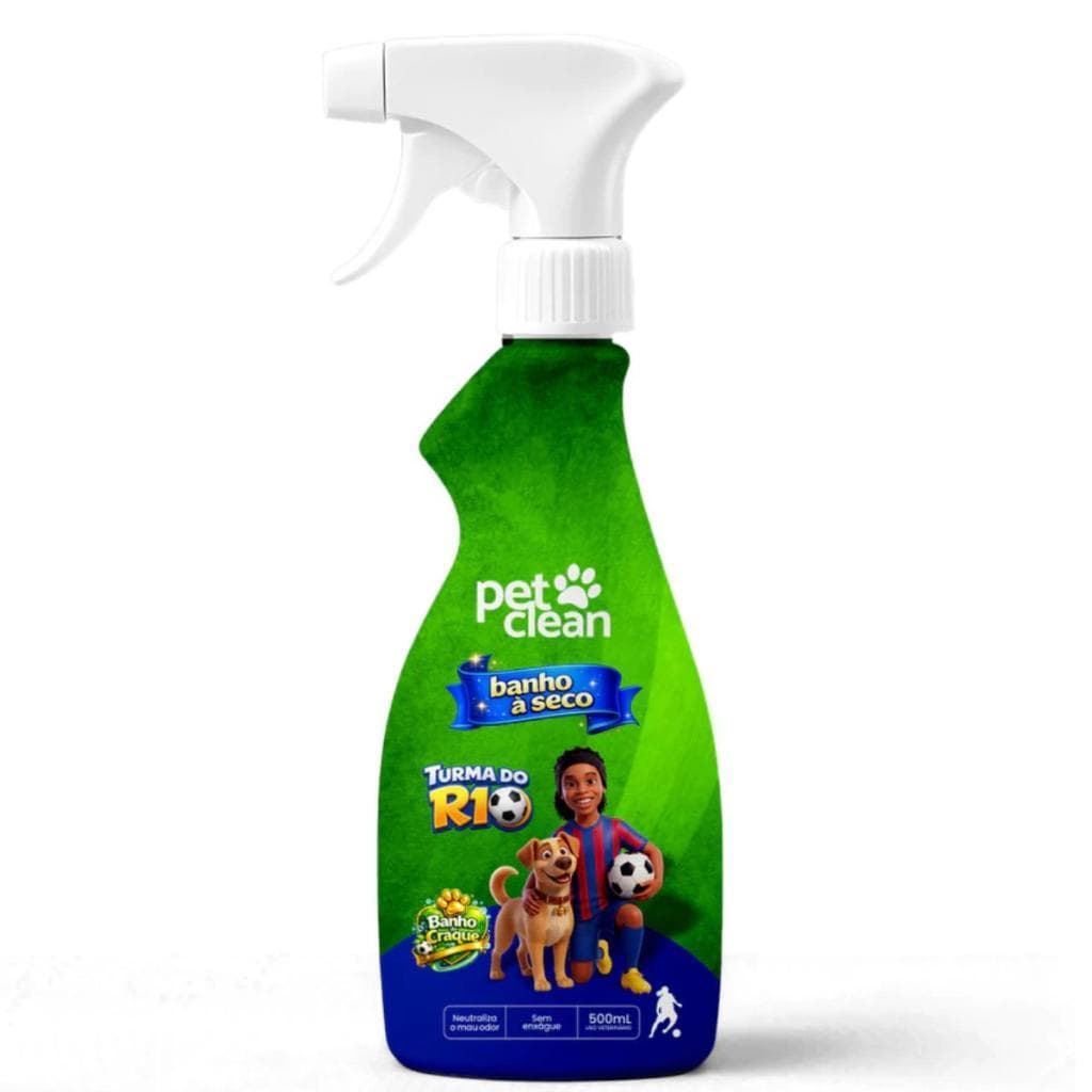 Banho a Seco Pet Clean Para Cães e Gatos Turma do R10 500ml