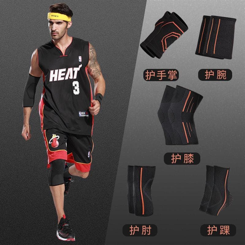 Joelheiras cotoveleiras almofadas de pulso terno masculino esportes equipamentos de proteção jogar basquete proteção do