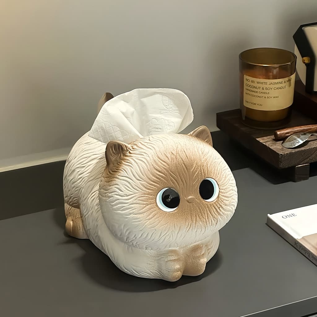 Bonito gato siamês caixa de tecido sala estar caixa papel mesa café do agregado familiar decoração criativa guardanapo c