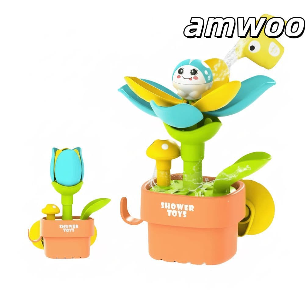 Conjunto De Brinquedos De Banho AMWOO , Com Interativos De Plástico Copo De Rega Banheira Ventosa Forte
