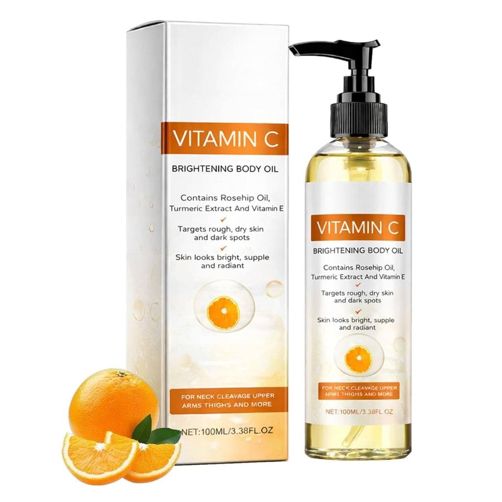 Óleo Corporal Iluminador com Vitamina C para Mulheres e Homens, Óleo Corporal com Vitamina C, Óleo Antienvelhecimento pa