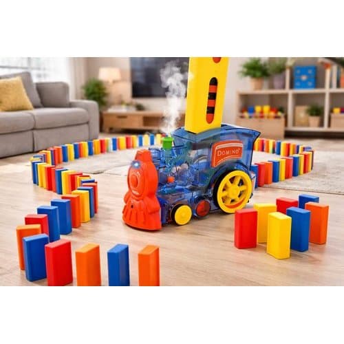 Trem Infantil Brinquedo Musical Luzes Fumaça Efeitos Sonoros Educativo
