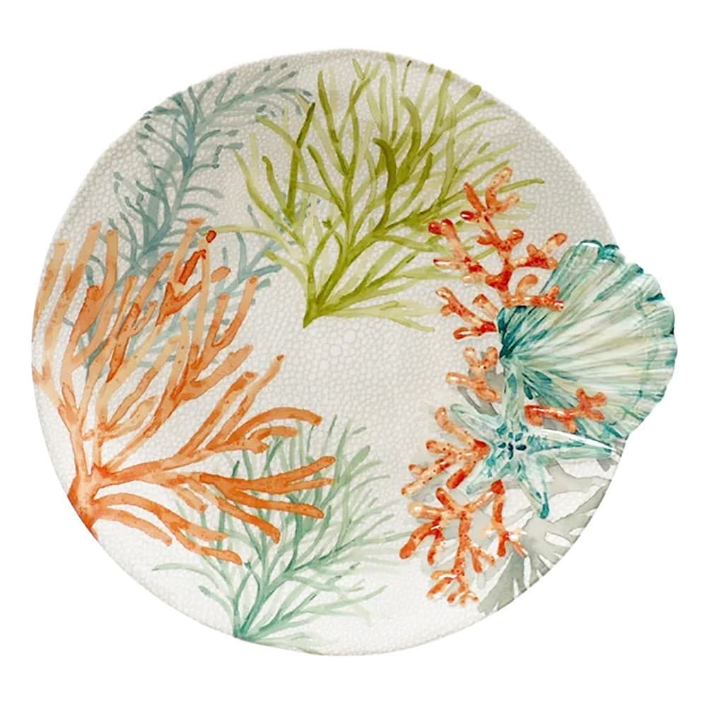 Prato Raso Melamina Concha do Mar Coral 30cm