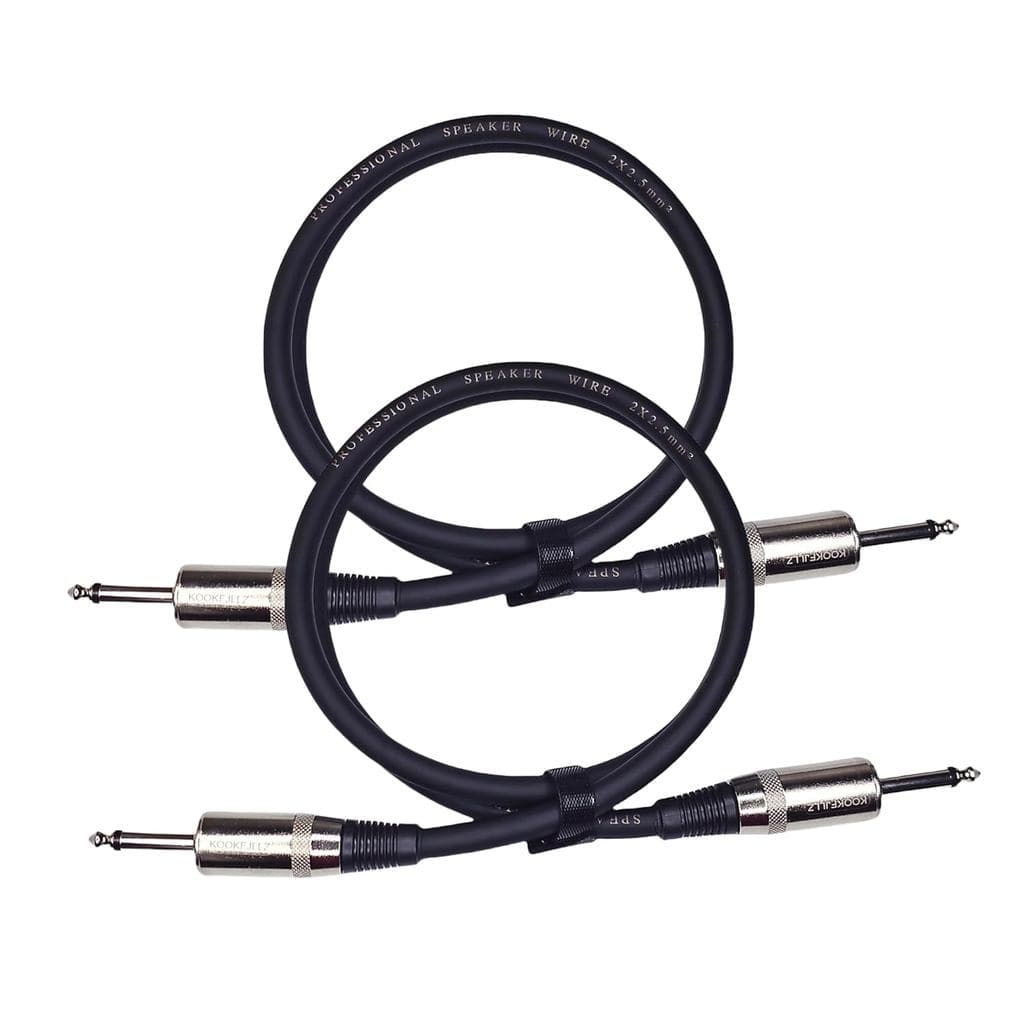 Cabos Profissionais para Alto-Falantes de Áudio 1/4 para 1/4 TS - Cabo para Guitarra/Baixo/Amplificador 12 AWG, 3 Pés, P