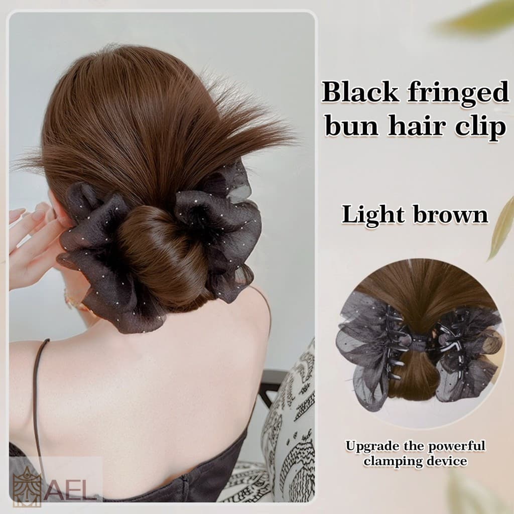 Grampo De Cabelo Com Franjas Para Mulheres – Prendedor De Mandíbula Marrom Preto Cabelos Curtos E Longos Finos