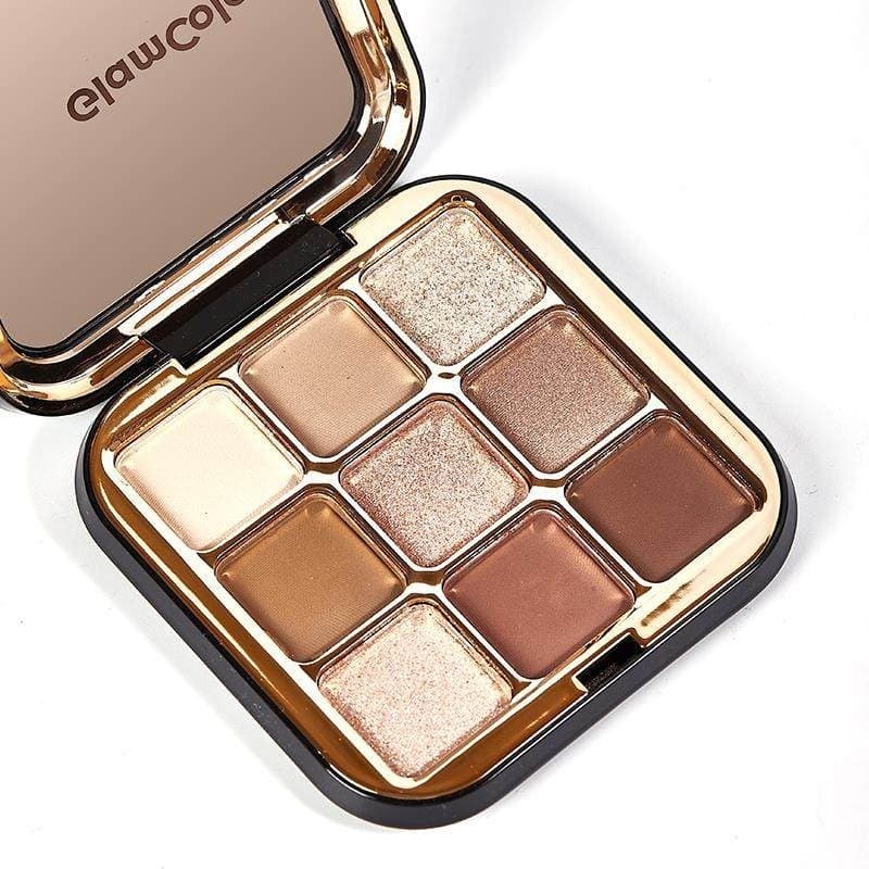 Maquiagem para olhos marrons com chá Cool Feeling!Paleta de sombras de nove cores cor terra baixa saturação esfumaçado p