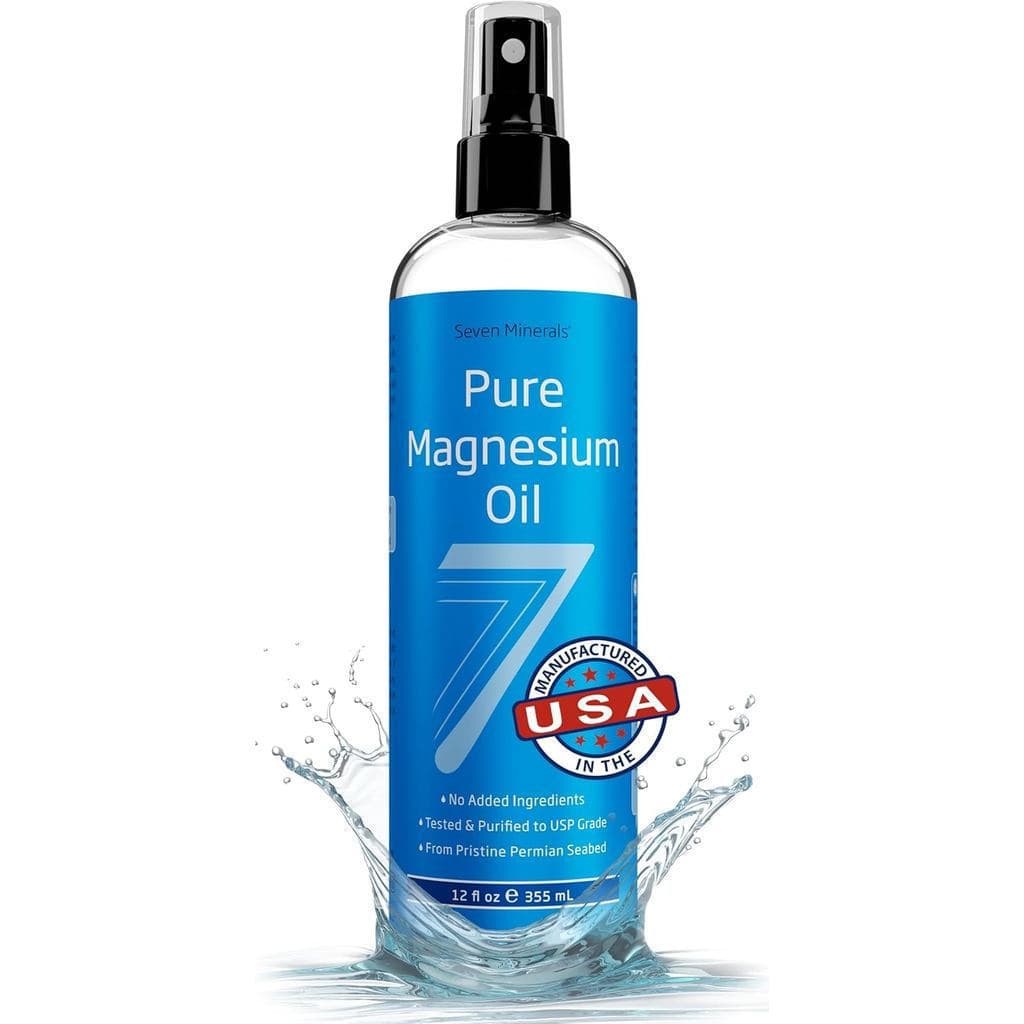 Spray de Óleo Puro Seven Minerals, Tamanho Grande 12 Onças, EUA Qualidade Farmacopeuária, Tipo Extra Forte, Para Dores n