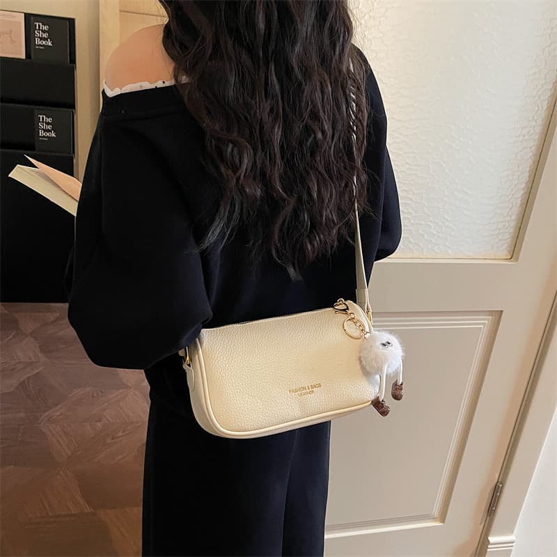 Bolsa feminina de alta qualidade 2026 novo estilo branco francês axilas bolsa leve luxo bolsa de ombro transversal