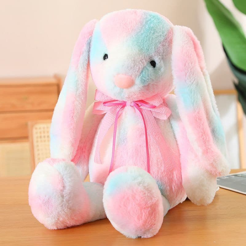 Brinquedo de Pelúcia de Coelho Colorida Boneca de Cama Confortável Menina Aniversário
