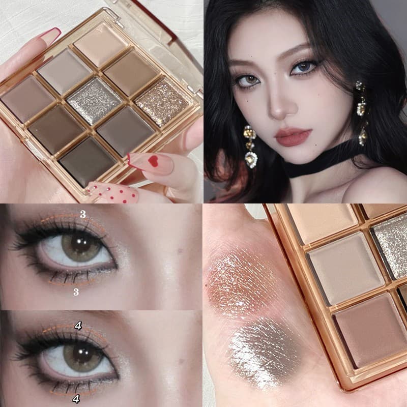 Paleta de sombras frias tailandesas brancas água fervente maquiagem para os olhos cor terra Medusa maquiagem esfumaçada