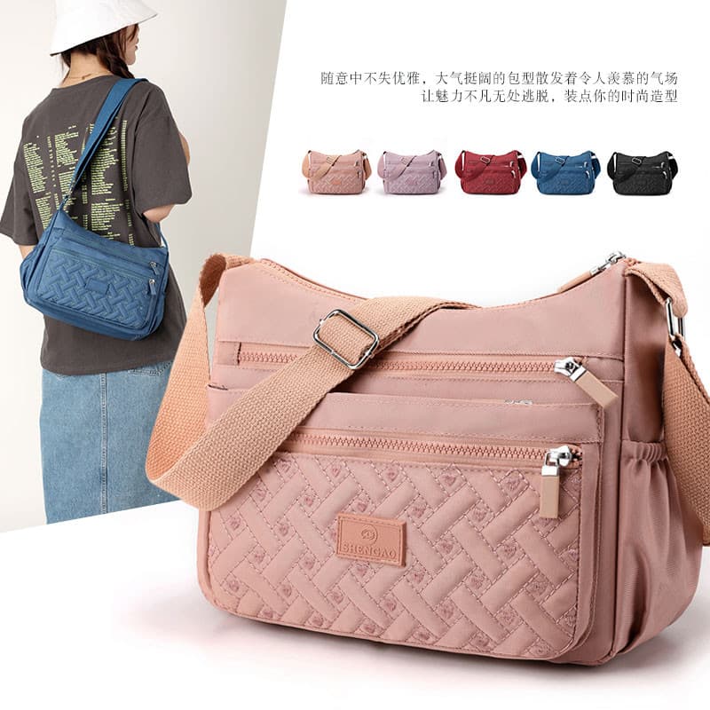 Bolsa mensageiro de ombro de Nylon feminina, influenciador de alta qualidade, simples, tecido Oxford, bolsa grande, moda