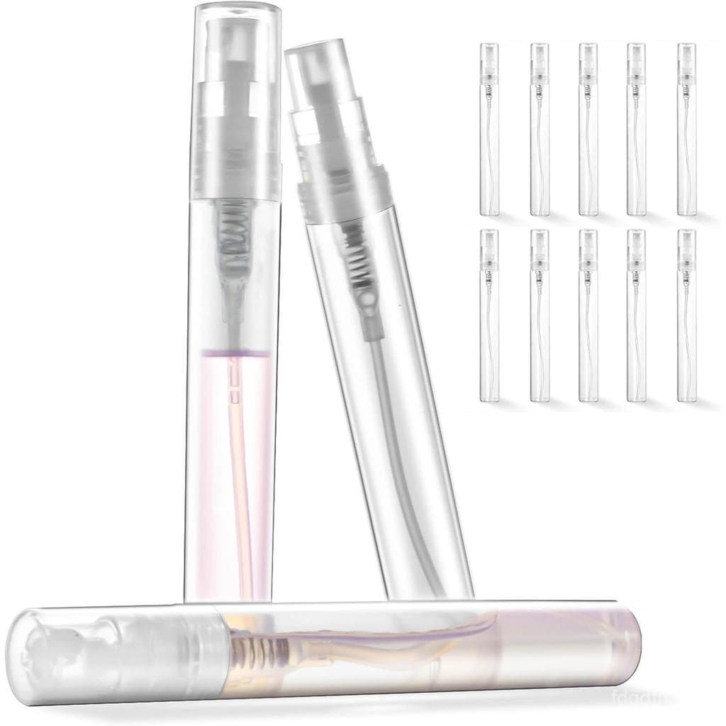 Frascos de Amostra Mini Chiallco, Pacote com 10 Frascos de Spray de Plástico de 5 ml, Névoa Fina, Frasco Recarregável Po