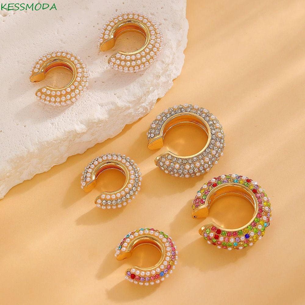 Clipe De Orelha Em Forma De C Kesselmanmoda , Punho Dourado Com Zircônia , Minimalista Grosso De Cobre , Joias Douradas
