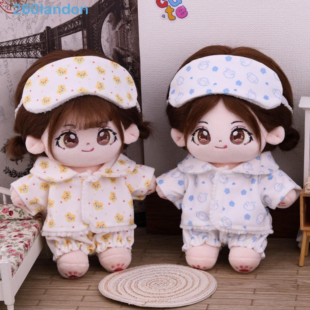 LANDON Boneca Recheada Terno De Pelúcia , Conjunto De Pijama Calças 20CM Roupas De Algodão , Desenhos Animados Mudando B