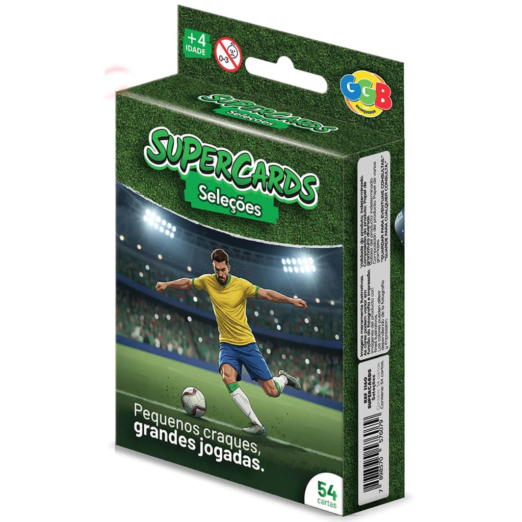 Jogo Supercards Seleções de Futebol baralho Infantil GGB