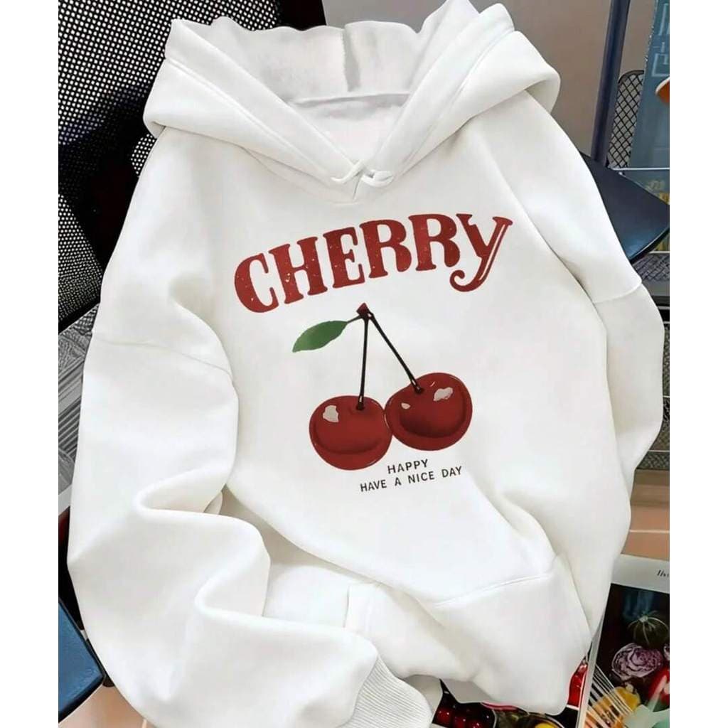 Blusa de Moletom Canguru Feminina para Frio Inverno Qualidade Premium 100% Algodão Moderna Modelo Cherry Promoção