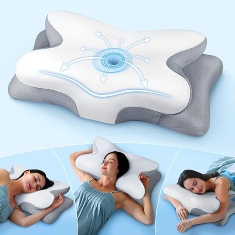 Almofada De Pescoço Cervical Cozyplayer True Cooling Para Alívio Da Dor , Travesseiro De Dormir Lateral Ergonômico Supor