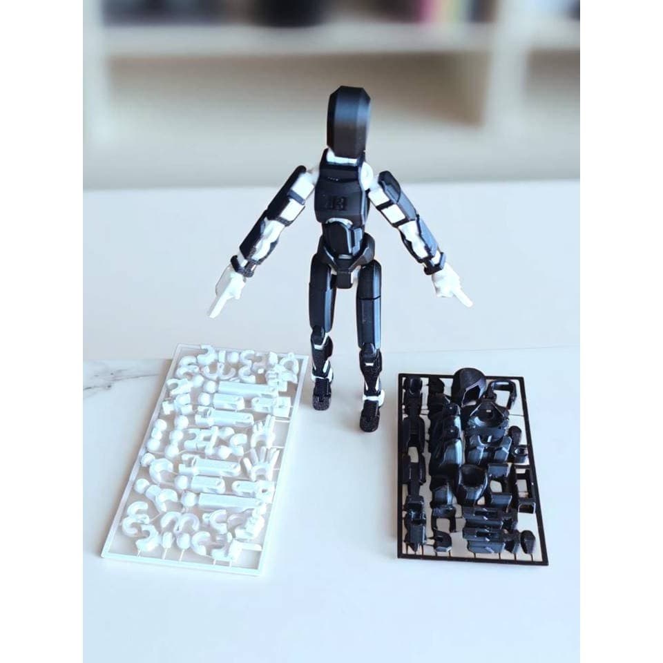 Boneco Dummy 13 Brinquedo Robô Multiarticulado Impresso Em 3D DESMONTADO 14CM Preto