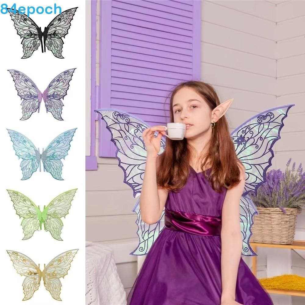 BREPOCH Asas De Fada Borboleta , Alças Elásticas , Coloridas Para Cosplay , Organza Brilhante
