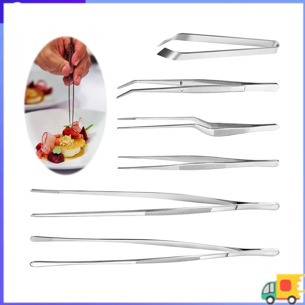 Alicate de pinça de cozinha, conjunto de pinças de cozinha de aço inoxidável de 6 peças, pinça de Chef profissional
